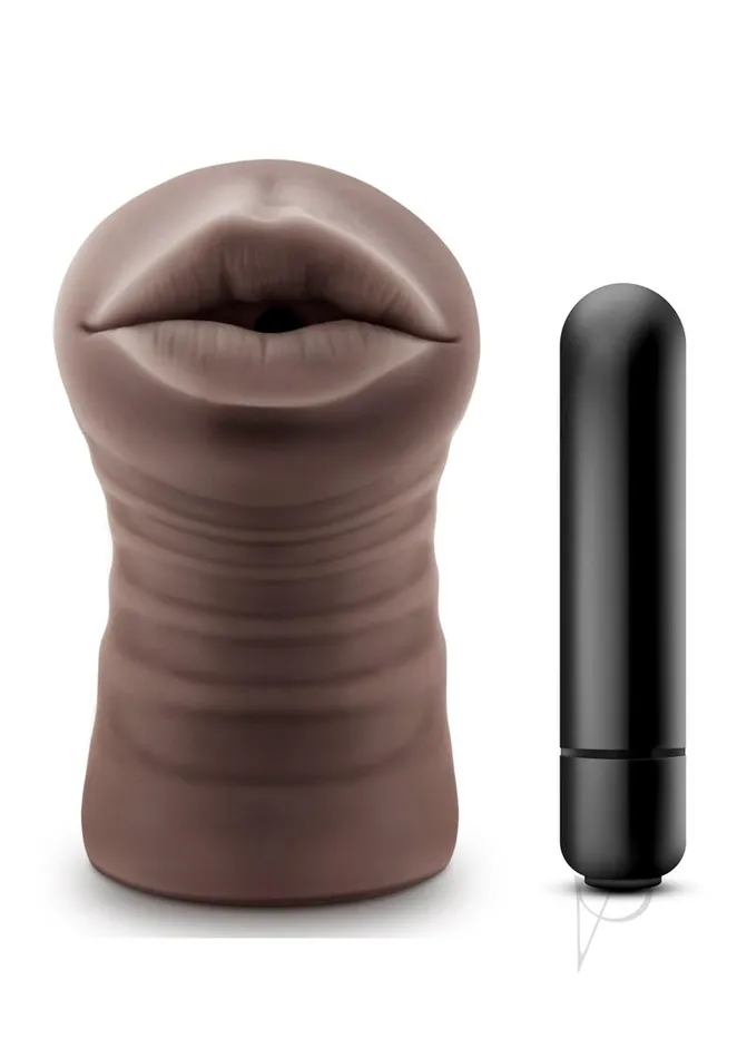 Male Sex Toys Hot Chocolate Hot Chocolate Heather Vibrating Masturbator with Bullet Mouth Chocolate