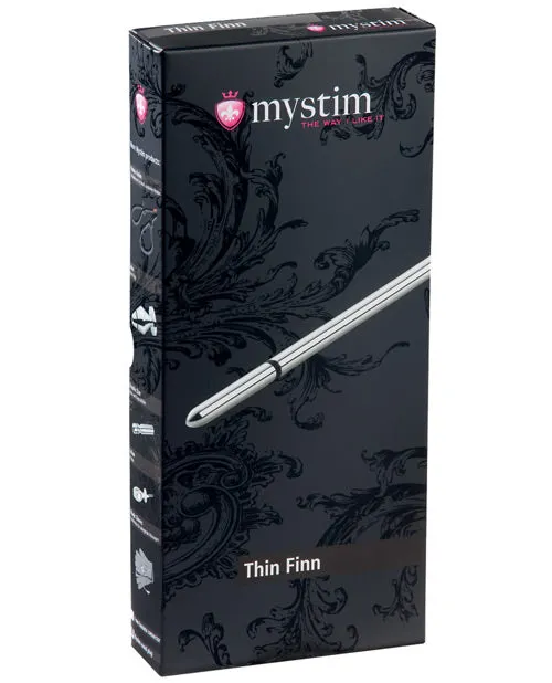 Male Sex Toys Mystim Mystim Thin Finn eStim Urethral Sound Silver