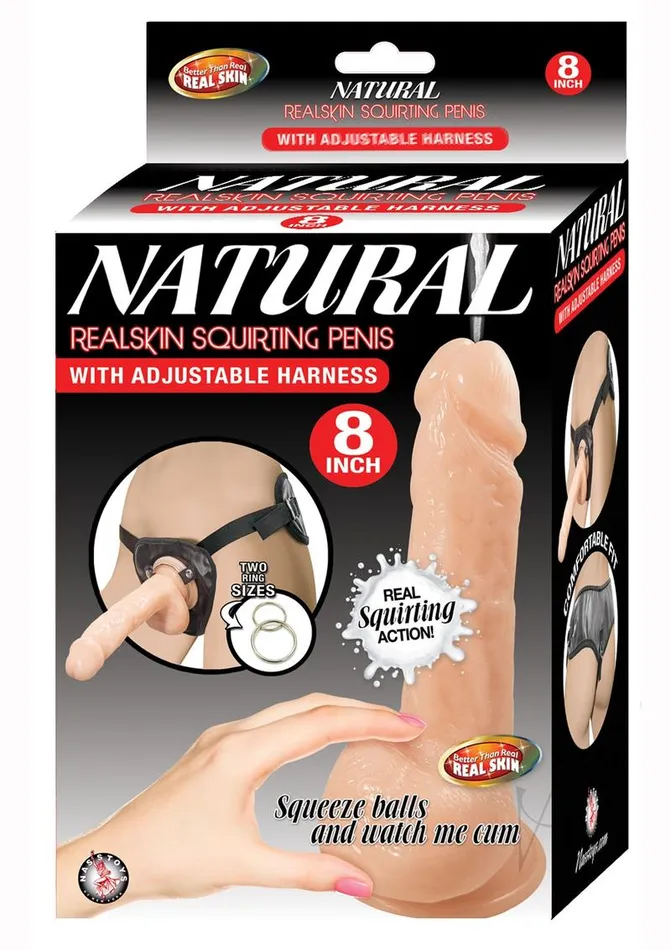 Male Sex Toys Natural Natural Realskin Squirting Penis with Adjustable Harness 8in Vanilla Male Sex Toys Natural Natural Realskin Squirting Penis with Adjustable Harness 8in Vanilla