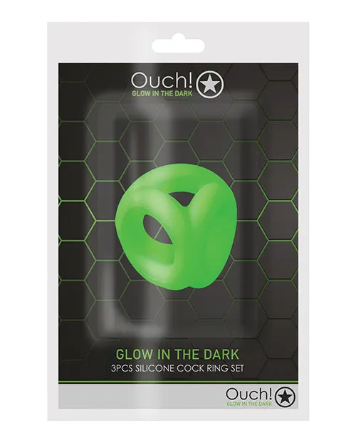Male Sex Toys Ouch Ouch Cock Ring and Ball Strap Silicone Glow in the Dark Green Male Sex Toys Ouch Ouch Cock Ring and Ball Strap Silicone Glow in the Dark Green