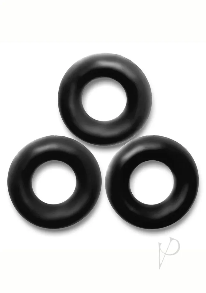 Male Sex Toys Oxballs Fat Willy Jumbo Cock Ring 3 pack Black Oxballs