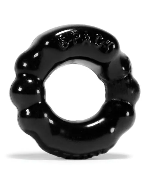 Male Sex Toys Oxballs Oxballs Atomic Jock The 6 Pack Sport Cock Ring Black