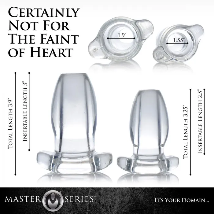 Male Sex Toys PeepHole Clear Hollow Anal Plug Master Series