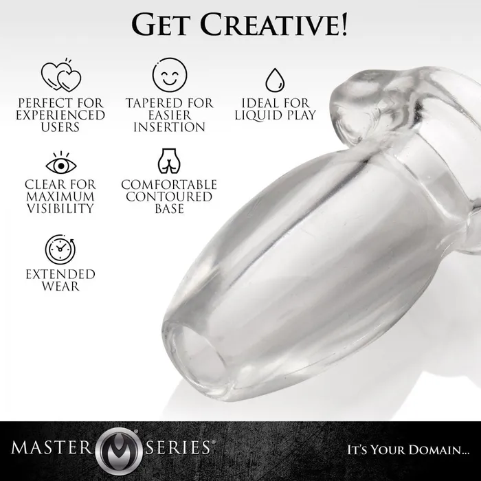 Male Sex Toys PeepHole Clear Hollow Anal Plug Master Series