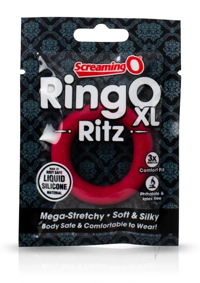 Male Sex Toys Ring O RingO Ritz XL Individual Ring Silicone Red