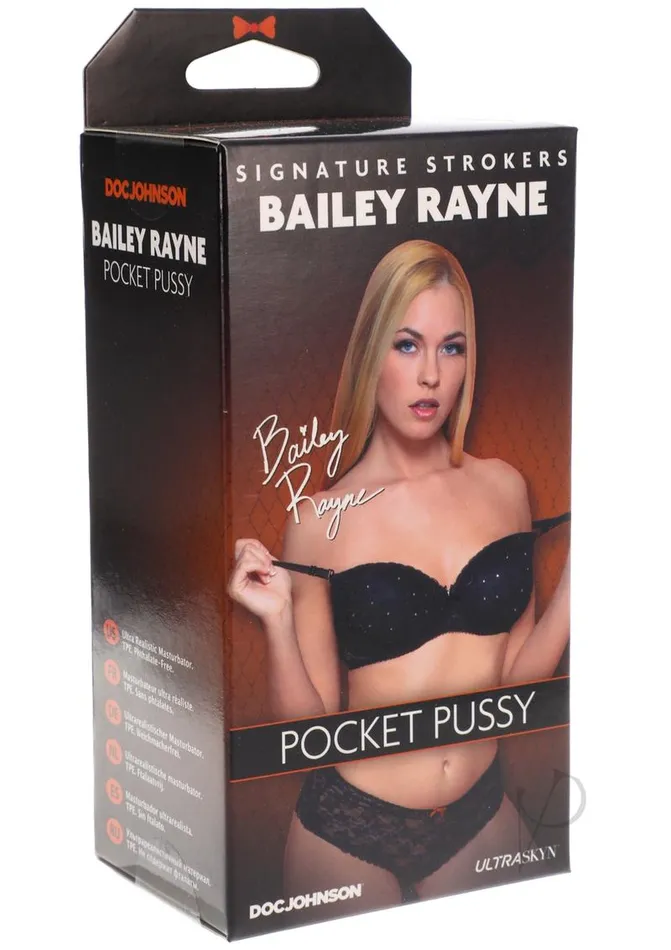 Male Sex Toys Signature Strokers Bailey Rayne Ultraskyn Pocket Masturbator Pussy Vanilla Signature Strokers
