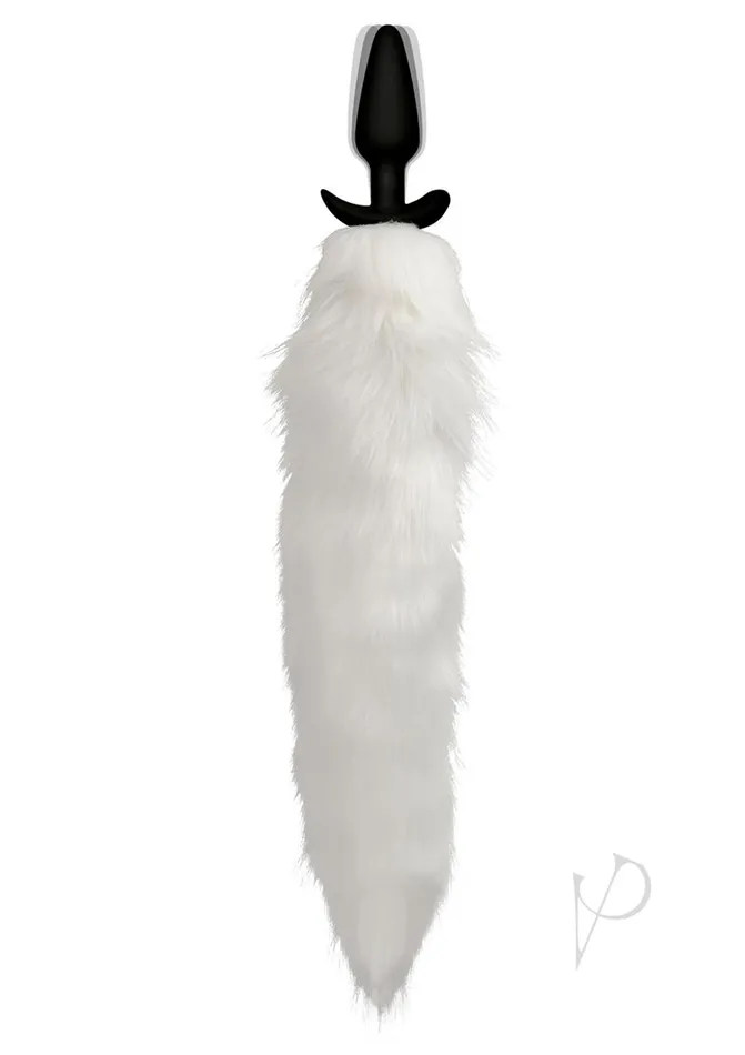 Male Sex Toys Tailz Tailz Vibrating White Fox Tail Slender Anal Plug White