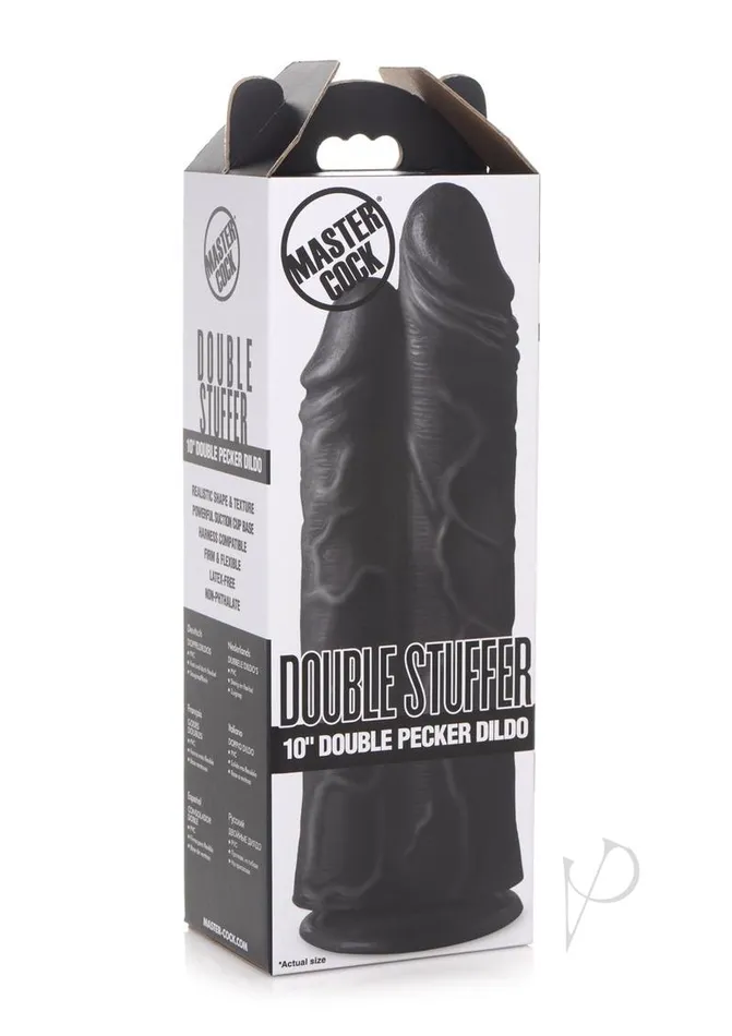 Master Cock Dildos Master Cock Double Stuffer Double Pecker Dildo 10in Black Master Cock Dildos Master Cock Double Stuffer Double Pecker Dildo 10in Black