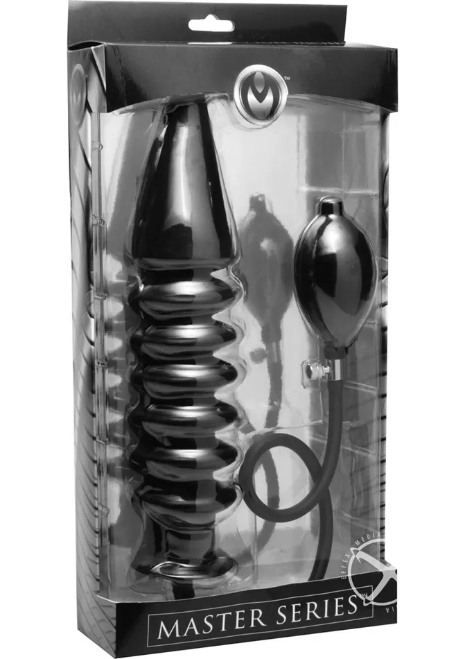 Master Series Anal Master Series Accordion Inflatable XL Anal Plug Black