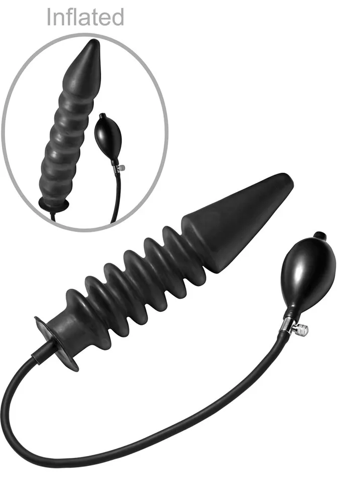 Master Series Anal Master Series Accordion Inflatable XL Anal Plug Black