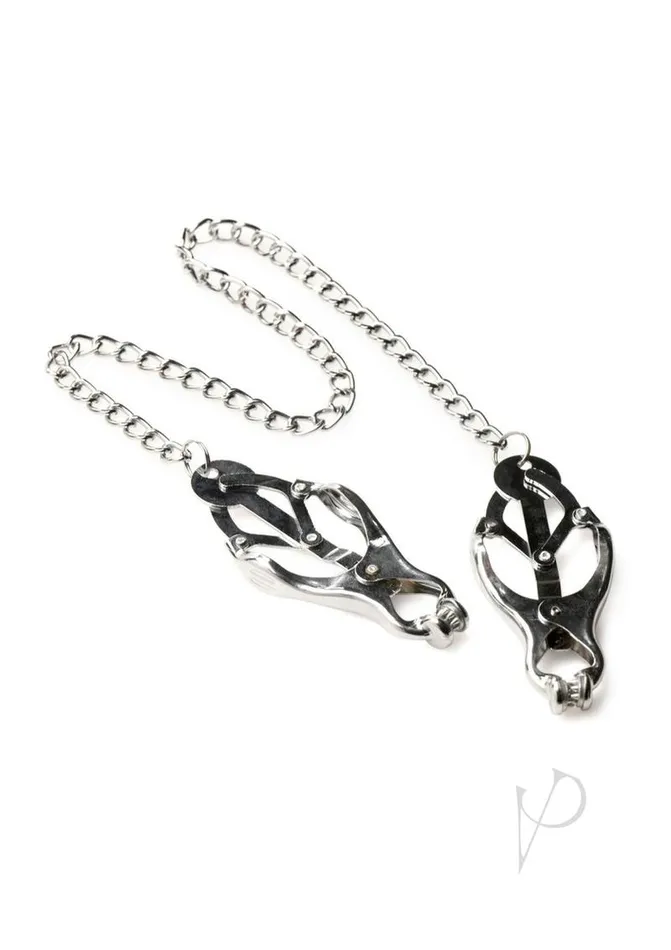 Master Series Anal Master Series Tyrant Spiked Clover Nipple Clamps Silver