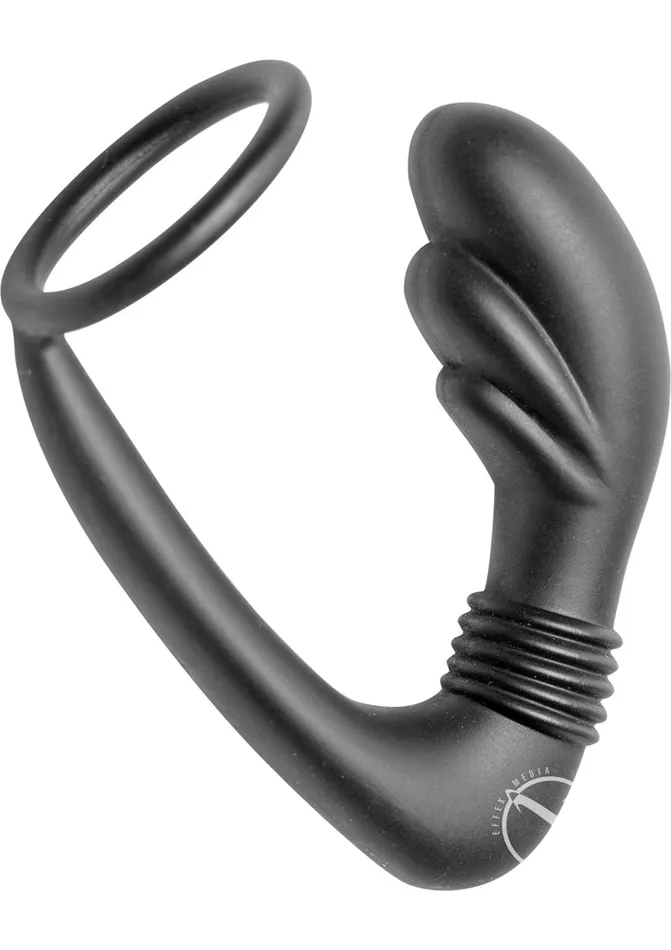 Master Series Cobra Silicone PSpot Massager and Cock Ring Black Master Series Male Sex Toys
