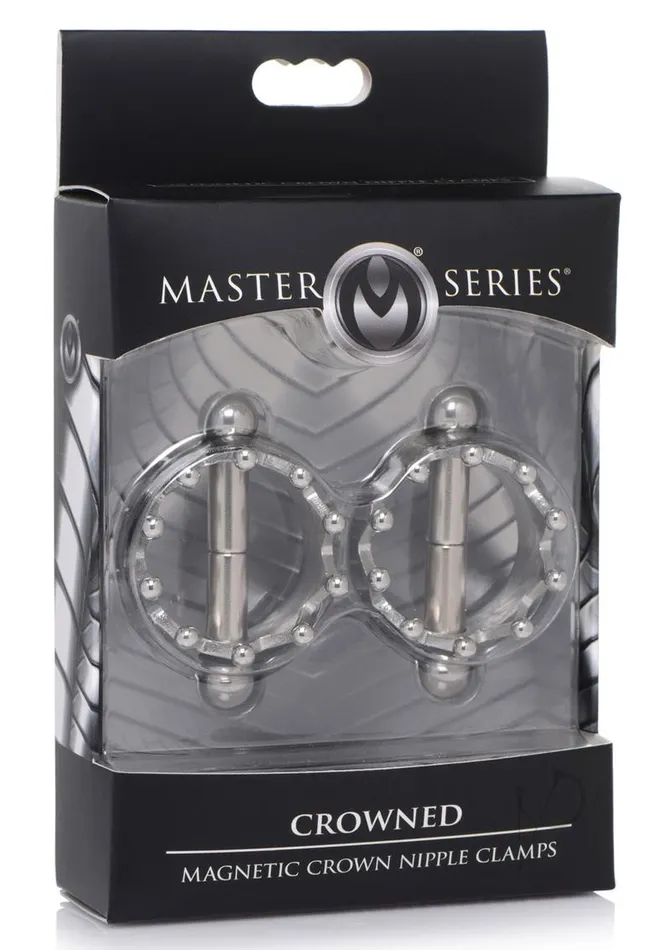 Master Series Crowned Magnetic Crown Nipple Clamps Stainless Steel Master Series Male Sex Toys Master Series Crowned Magnetic Crown Nipple Clamps Stainless Steel Master Series Male Sex Toys