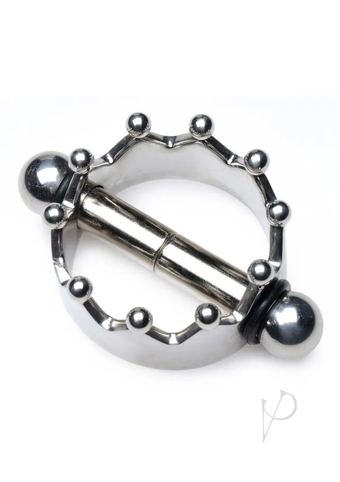 Master Series Crowned Magnetic Crown Nipple Clamps Stainless Steel Master Series Male Sex Toys
