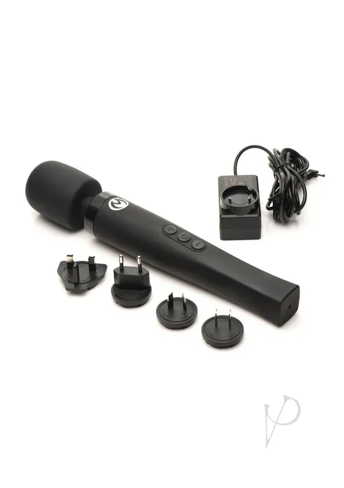 Master Series Master Series Thunderstick Pro Wand Rechargeable Silicone Wand Black Female Sex Toys