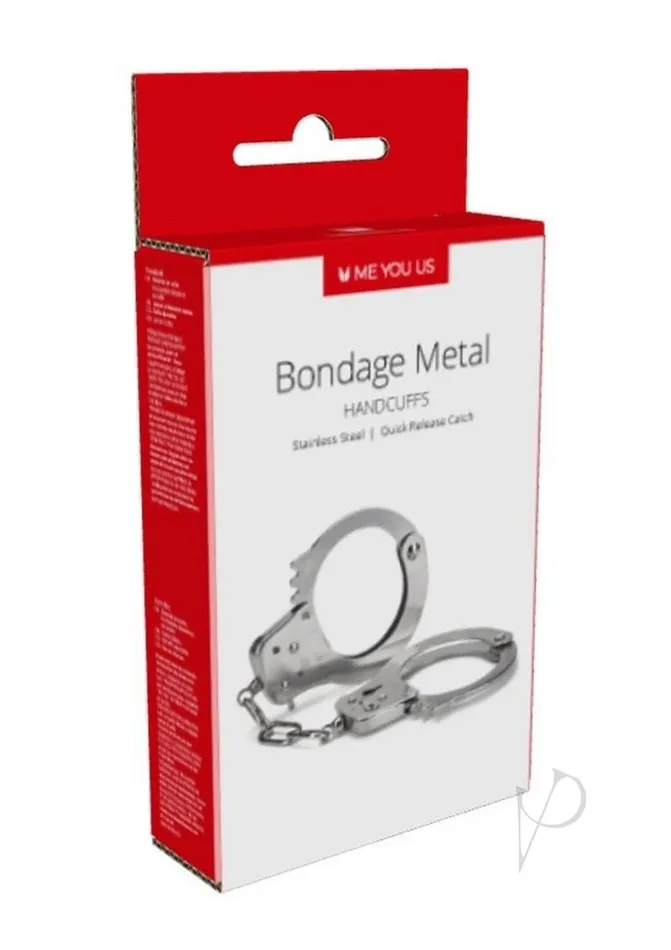 ME YOU US Bondage Metal Handcuffs Stainless Steel Me You Us Male Sex Toys