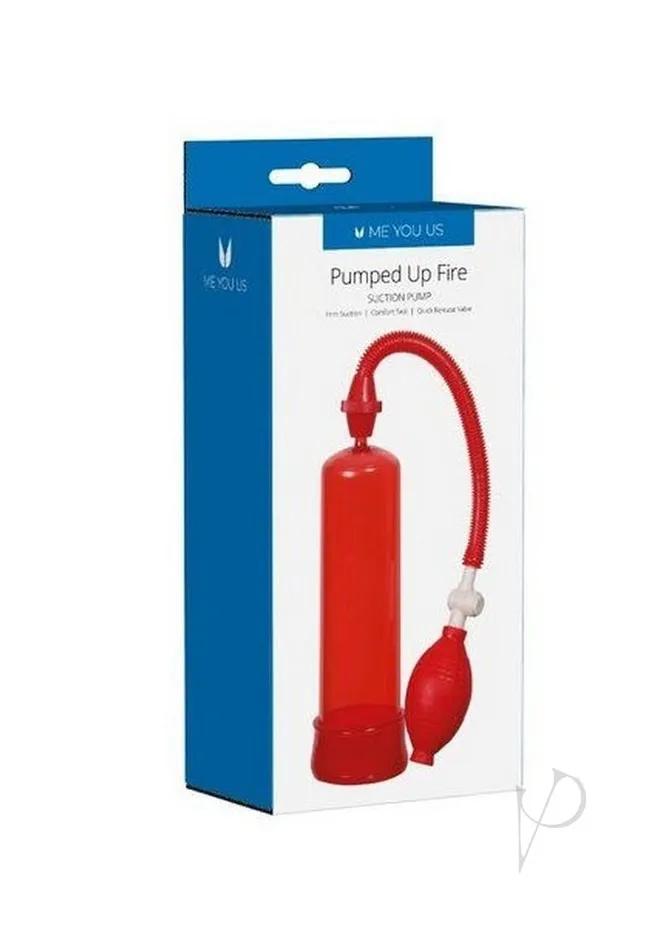 ME YOU US Pumped Up Fire Penis Pump Red Me You Us Male Sex Toys