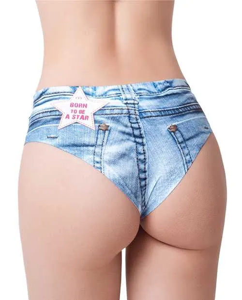 Mememe Male Sex Toys Mememe Denim Booty Jeans Light Printed Slip SM