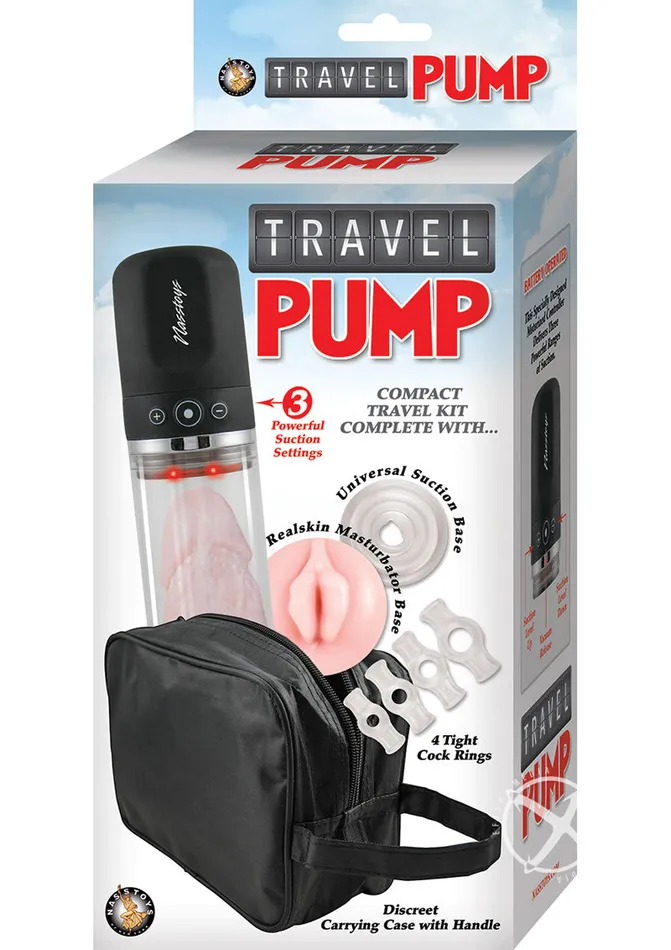 Nasstoys Travel Pump Compact Penis Pump Kit Clear Black Male Sex Toys