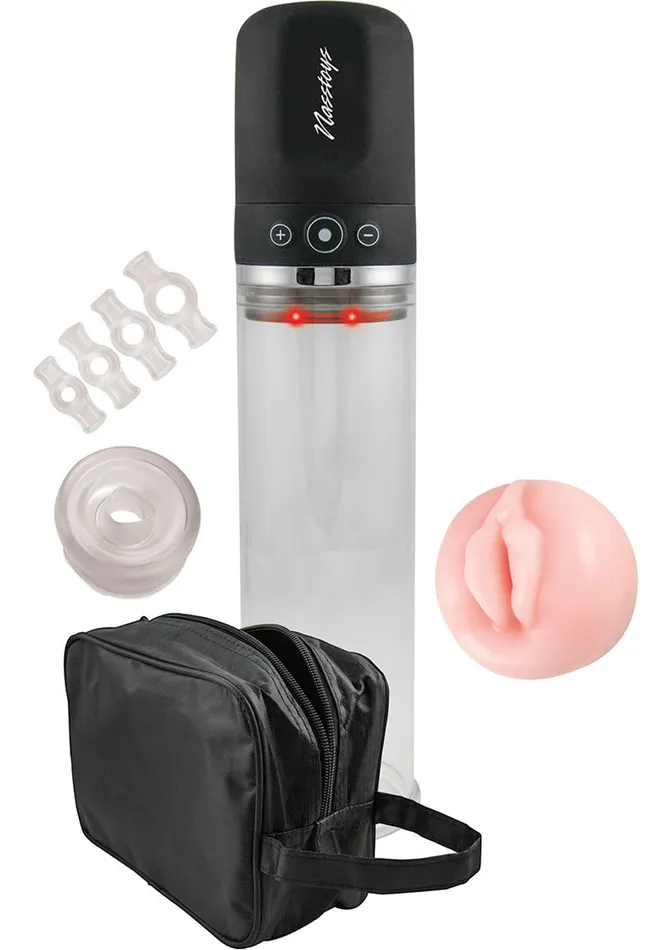 Nasstoys Travel Pump Compact Penis Pump Kit Clear Black Male Sex Toys