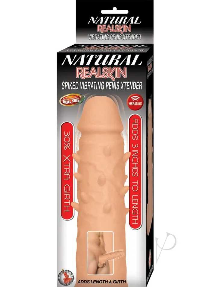 Natural Natural Realskin Spiked Vibrating Penis Xtender Vanilla Male Sex Toys Natural Natural Realskin Spiked Vibrating Penis Xtender Vanilla Male Sex Toys
