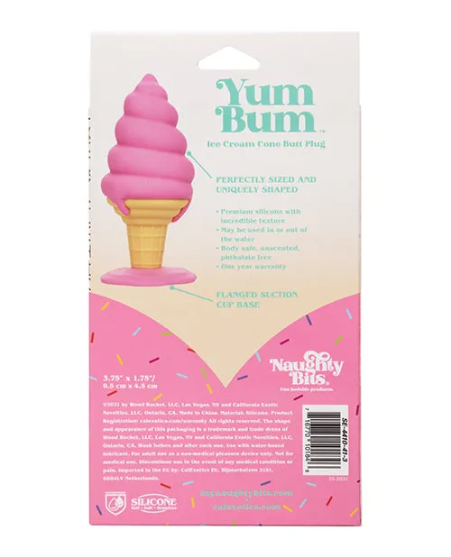 Naughty Bits Anal Naughty Bits Yum Bum Ice Cream Cone Silicone Butt Plug Pink