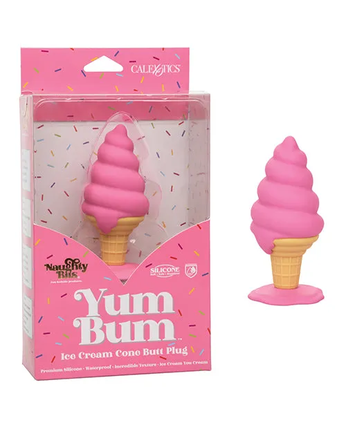 Naughty Bits Anal Naughty Bits Yum Bum Ice Cream Cone Silicone Butt Plug Pink