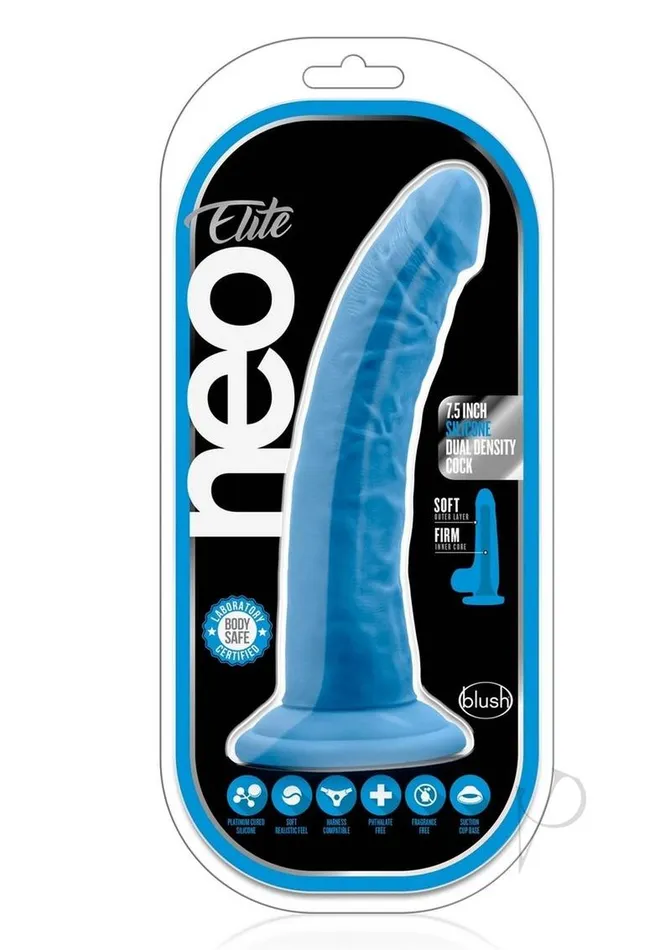 Neo Elite Female Sex Toys Neo Elite Silicone Dual Density Cock 75in Neon Blue Neo Elite Female Sex Toys Neo Elite Silicone Dual Density Cock 75in Neon Blue