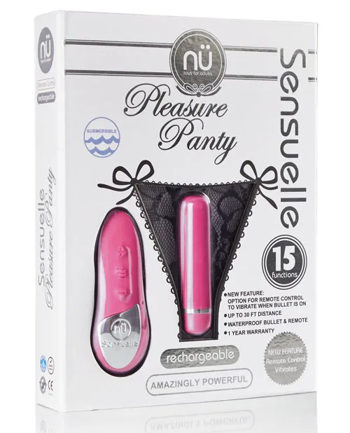 Nu Sensuelle Female Sex Toys Nu Sensuelle Pleasure Panty Vibe Rechargeable Silicone with Bullet and Remote Control Pink