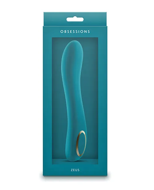 Obsessions Zeus Rechargeable Silicone Vibrator Teal Obsessions Female Sex Toys Obsessions Zeus Rechargeable Silicone Vibrator Teal Obsessions Female Sex Toys