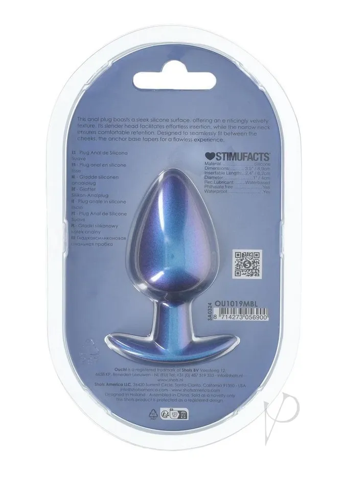 Ouch Anal Plug Silicone Large Metallic Blue Ouch Anal Ouch Anal Plug Silicone Large Metallic Blue Ouch Anal