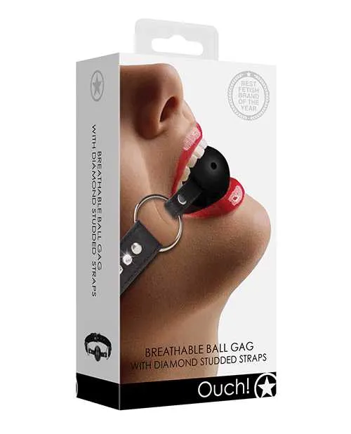 Ouch Anal Shots Ouch Diamond Breathable Ball Gag Black Ouch Anal Shots Ouch Diamond Breathable Ball Gag Black