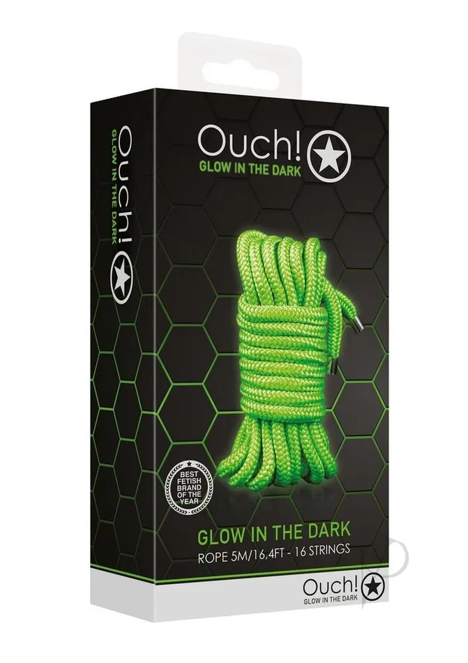 Ouch Female Sex Toys Ouch Rope 5m16 Strings Glow in the Dark Green