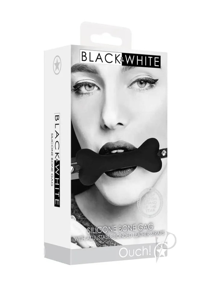 Ouch Silicone Bone Gag with Adjustable Bonded Leather Straps Black Ouch Female Sex Toys Ouch Silicone Bone Gag with Adjustable Bonded Leather Straps Black Ouch Female Sex Toys
