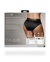 Ouch Vibrating StrapOn HighCut Brief with Rechargeable Bullet XL2XL Black Ouch Female Sex Toys Ouch Vibrating StrapOn HighCut Brief with Rechargeable Bullet XL2XL Black Ouch Female Sex Toys