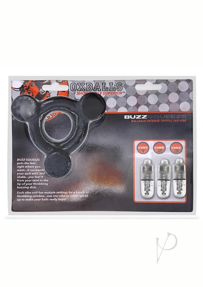 Oxballs Anal Oxballs Buzz Squeeze Vibrating Ballstretcher Black