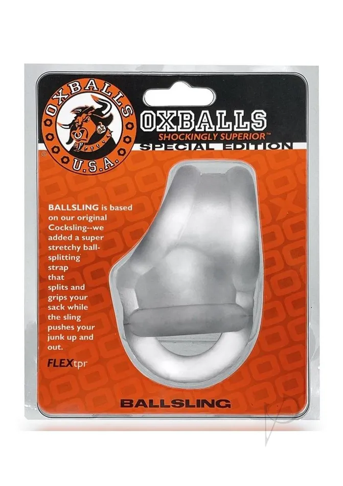 Oxballs Male Sex Toys Oxballs Ball Sling with Ball Splitter Strap Clear Ice Oxballs Male Sex Toys Oxballs Ball Sling with Ball Splitter Strap Clear Ice