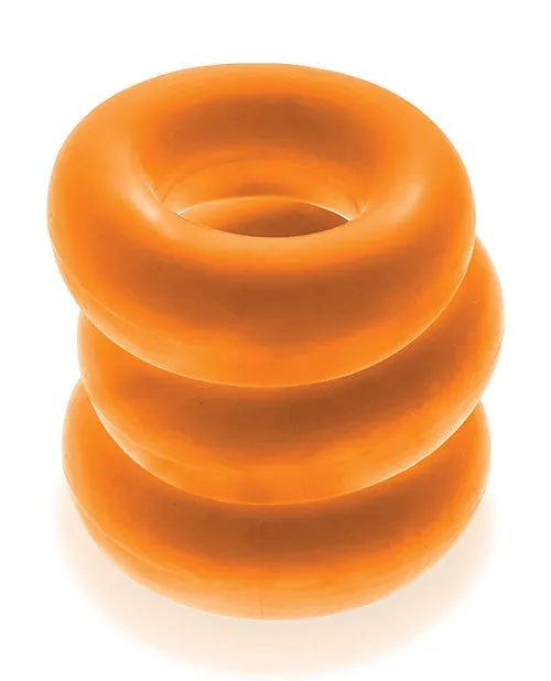 Oxballs Male Sex Toys Oxballs Fat Willy Jumbo Cock Ring 3 pack Orange