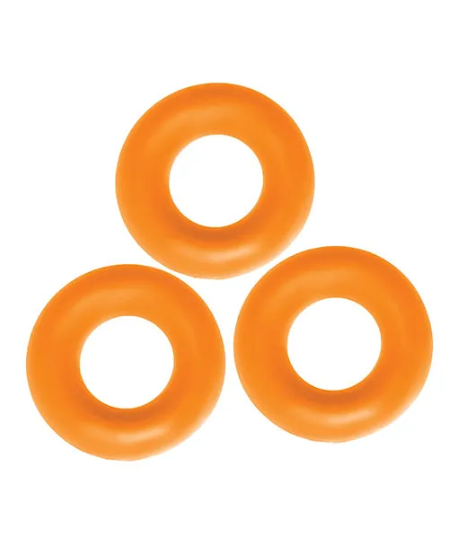 Oxballs Male Sex Toys Oxballs Fat Willy Jumbo Cock Ring 3 pack Orange