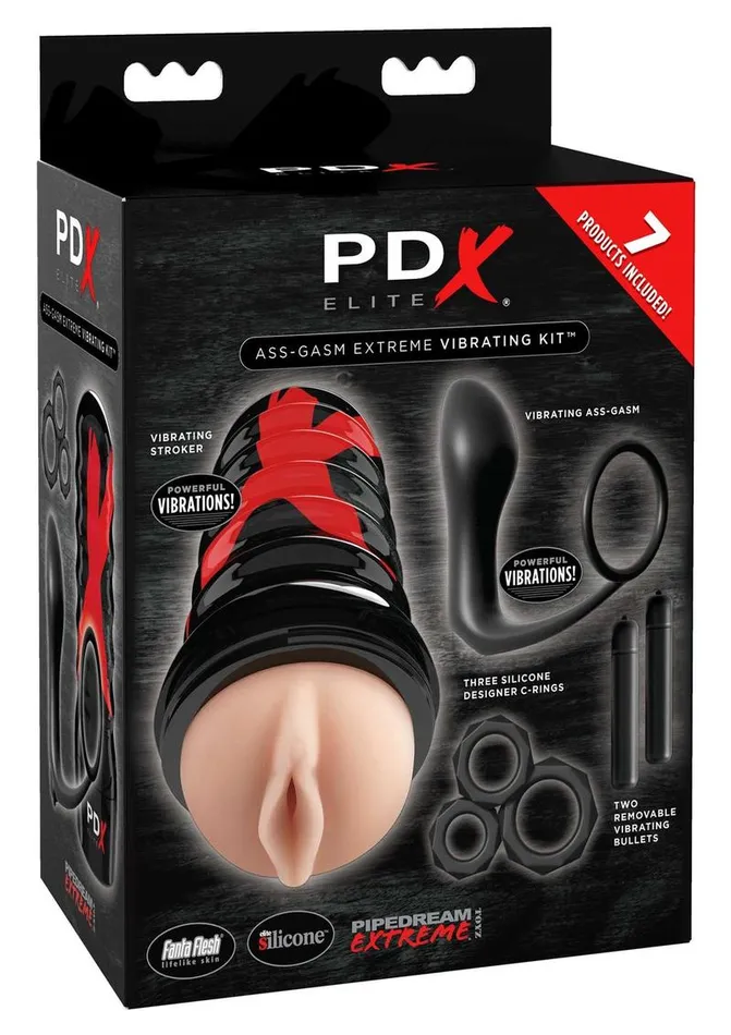 PDX Elite AssGasm Vibrating Kit Masturbator with Bullets Pussy VanillaBlack Pdx Elite Male Sex Toys PDX Elite AssGasm Vibrating Kit Masturbator with Bullets Pussy VanillaBlack Pdx Elite Male Sex Toys