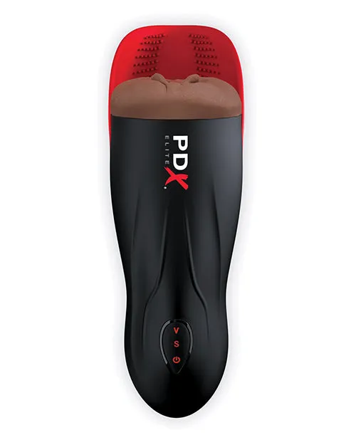 Pdx Elite Male Sex Toys PDX Elite FuckOMatic 2 Stroker Rechargeable Masturbator BlackChocolate