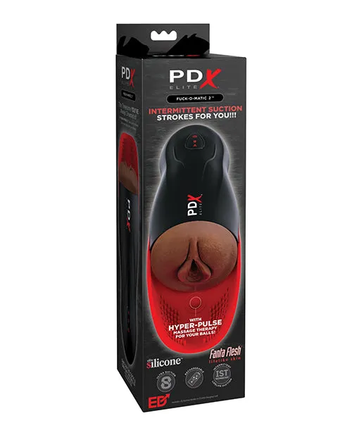 Pdx Elite Male Sex Toys PDX Elite FuckOMatic 2 Stroker Rechargeable Masturbator BlackChocolate