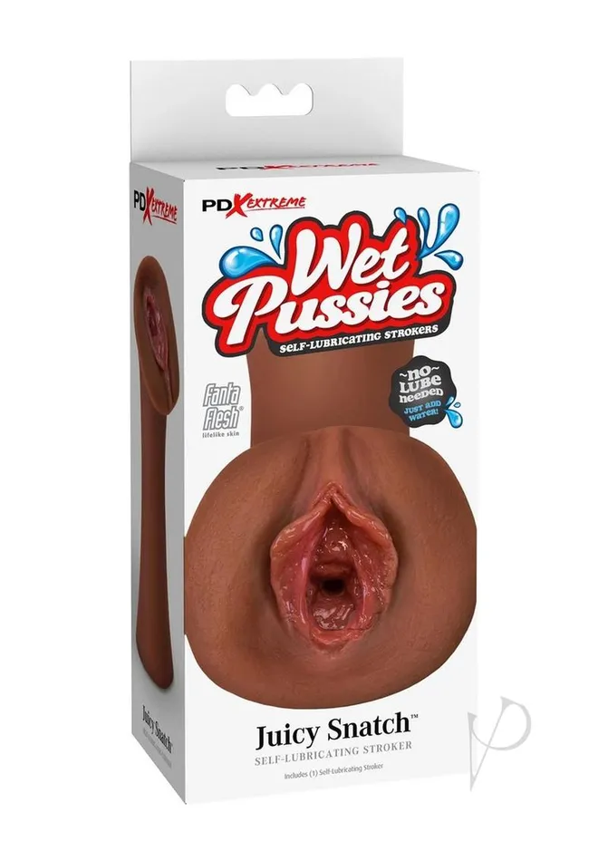PDX Extreme Wet Pussies Juicy Snatch Self Lubricating Stroker Chocolate Pipedream Extreme Toyz Male Sex Toys PDX Extreme Wet Pussies Juicy Snatch Self Lubricating Stroker Chocolate Pipedream Extreme Toyz Male Sex Toys