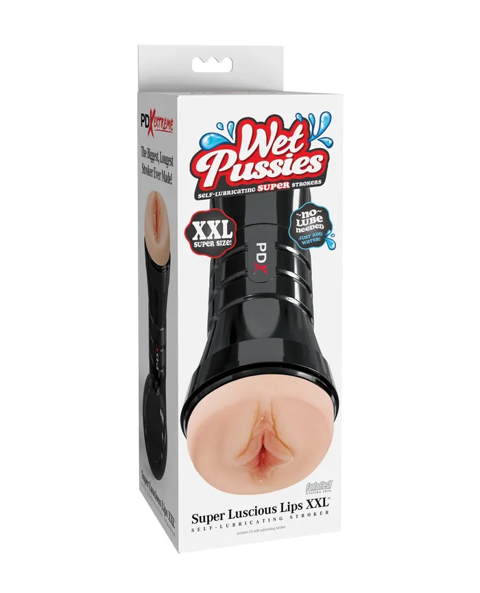 PDX Extreme Wet Pussies Super Luscious Lips XXL Self Lubricating Stroker Vanilla Pipedream Extreme Toyz Male Sex Toys PDX Extreme Wet Pussies Super Luscious Lips XXL Self Lubricating Stroker Vanilla Pipedream Extreme Toyz Male Sex Toys