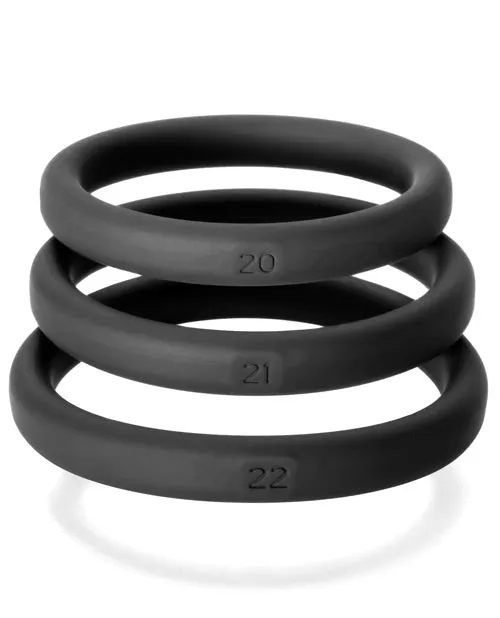 Perfect Fit Anal Perfect Fit XactFit Silicone Ring Kit LG XL Black 3 pack