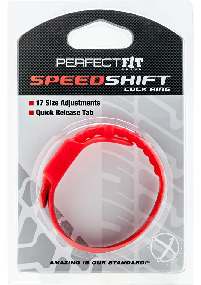 Perfect Fit Perfect Fit Speed Shift Adjustable Cock Ring Red Male Sex Toys