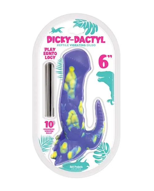 Playeontology Series Dickydactyl Rechargeable Silicone Vibrating Dildo 6In Purple Playeontology Female Sex Toys Playeontology Series Dickydactyl Rechargeable Silicone Vibrating Dildo 6In Purple Playeontology Female Sex Toys