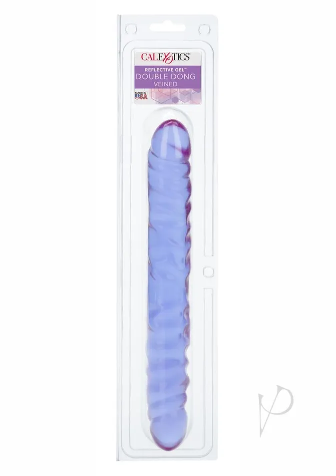 Playful Dongs Dildos Reflective Gel Veined Double Dildo 12in Purple