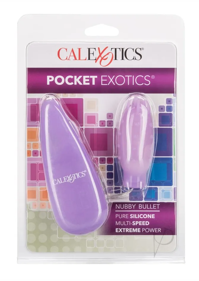 Pocket Exotics Vibrators Silicones Slims Nubby Bullet Purple