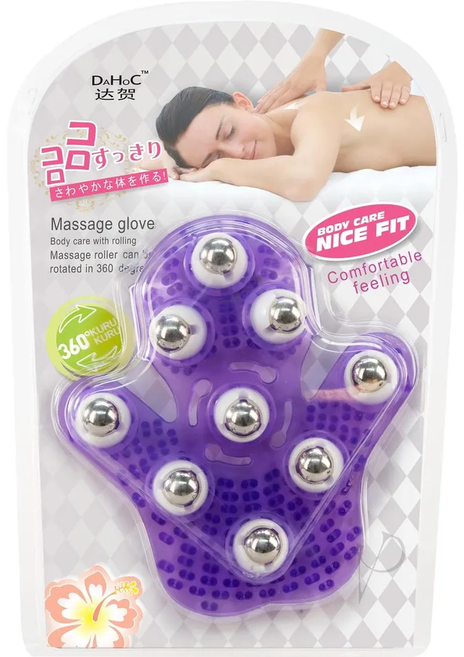 Powerbullet Dildos Simple and True Roller Balls Massager Glove Purple